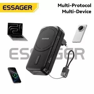 Essager 3-in-1 여행용 충전기 65W 분리형 노트북용 5000mAh 자기 무선 전화 태블릿