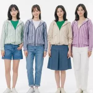 올리브그린 G29 프렌치 린넨 블랜디드 스트라이프 후드자켓 1종