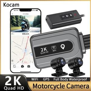 코캠 듀얼 2K 바이크 오토바이 DVR 와이파이 전후방 방수 카메라 레코더 대시캠 모터바이크 GPS 블랙박스