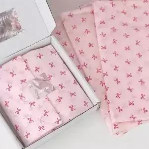 10Pcs 핑크 Bowknot 시드니 종이 손으로 반죽 한 목화 꽃다발 꽃 포장지 작은 선물