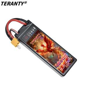 파워 디스플레이가 있는 TERANTY 2S LiPo 7.4V/7.6V 5400/5800mAh 100/130C 하드쉘 레이싱 배터리 T-X60 플