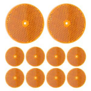 10Pcs 도로 안전 반사경 방수 플라스틱  가시성 진입로 트레일러 자동차 바이크 오토바이 용 전면 원형