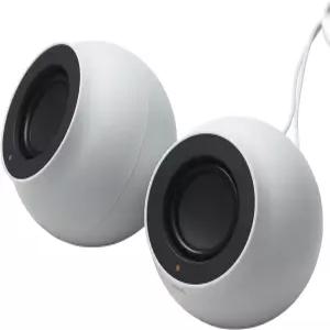 Elecom SPP0CUWH PC 스피커 USB 전원 공급 고출력 0인치(35mm) 미니 플러그 연결 44W 볼륨 컨트롤러 컴팩트