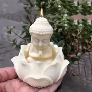 부처님 촛불 금형 3d Guanyin Tathagata 조각 수지 공예 석고 수제 비누 얼음 도구 홈 선물