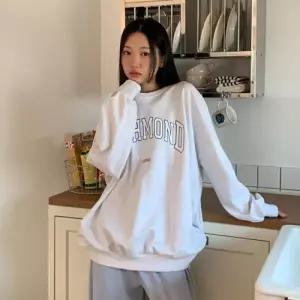 [옷자락]여자 레터링 오버핏 롱슬리브 코튼 맨투맨 티셔츠