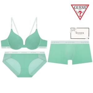 게스 언더웨어 GDWBR121BP121DR121GR-EJS 여성 커플속옷 면 화이트 로고밴딩 커플