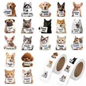 500개 귀여운 고양이 스티커 강아지 감사합니다 DIY 스크랩북킹 전화기 수하물 스케이트보드 방수 데칼