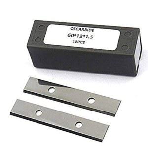 60MM 23 8인치 헬리컬 핸드 10피스 스크레이퍼용 2개 인서트 엣지 5MM 60X12X1 카바이드 대패 헤드 목공