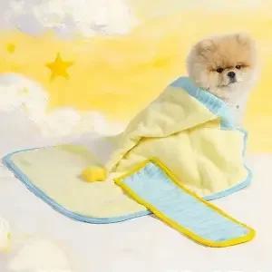 귀여운 빠른 건조 개 목욕 가운 흡수성 부드러운 애완 동물 타월 잠옷 용품 강아지 고양이