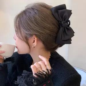 [옷자락]여성 빅사이즈 새틴 리본 올림머리 데일리 집게핀