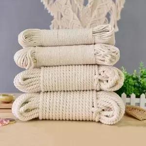 천연 코튼 트위스트 로프 마크라메 코드 꼬임 끈 DIY 공예 뜨개질 크리스마스 웨딩 장식 1.5-20mm 1-25m