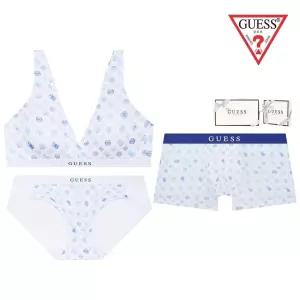 게스 언더웨어 ODWBR796ODWBP796ODMDR796BU-EJS 여성 커플속옷 면 심볼로고 노와이