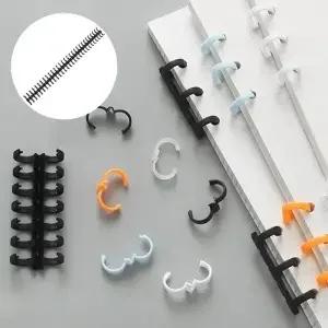 10Pcs 전문가용 검정색 플라스틱 빗 바인딩 링 10홀 경량 무균열 스파인 보고서 노트 달력