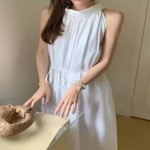 [휴드]디오텐 홀터넥 민소매 롱 원피스