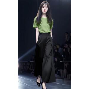 원픽 여성 니트 탑 와이드 바지 투피스 여름 코디 세트