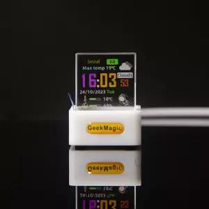 크리스탈 큐브 사진 디스플레이 홀로그램 데스크탑 스마트 날씨 스테이션 디지털 시계 GIF 앨범