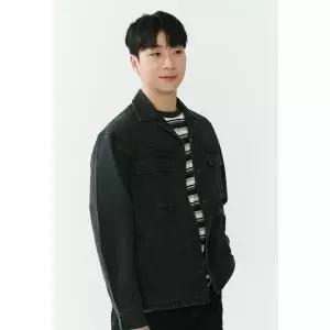 [잠뱅이](김해점)남) 난스판 그레이 오픈 카라 남성 데님 자켓 DJ-GY AQ1DDJ104