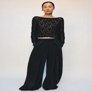 zara 자라 포인텔 니트 스웨터 - 블랙6771/023/800133753