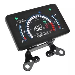 디지털 오토바이 속도계 모토바이크 대시보드(브래킷 포함) 타코미터 전압 주행거리 범용 표시기