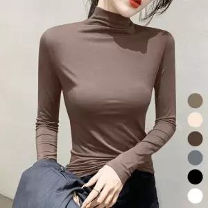 오너클랜 반목폴라 터틀넥 티숙 여자폴라티 여성반목티 긴팔 긴팔티셔츠 넥라인 여성티셔츠 기본티