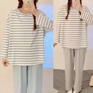 [하프클럽/]스트라이프 긴팔 트렌디 파자마