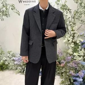 44878968-남자 오버핏 블레이져 겨울 울 자켓