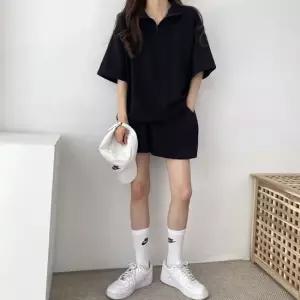 셀럽하우스 여자 데일리 반집업 아노락 반팔 반바지 세트 284