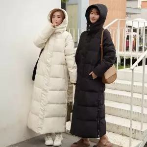 셀럽하우스 캐주얼 잠바 보온성 후드 롱패딩 한파 점퍼