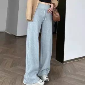 쿨샵 여성 캐주얼 와이드팬츠 허리 밴딩스트링 팬츠 여성바지 청바지 청반바지