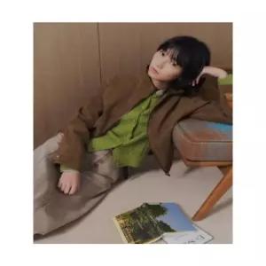 에잇세컨즈 8SECONDS 칼라 배색 스웨이드 블루종 아우터 옐로이시 브라운