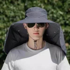성인플랩캡 햇빛가리개모자 썬바이저 방수 그레이