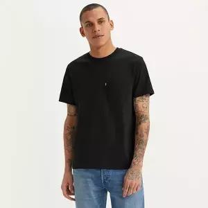 매장정품 LEVI'S 리바이스 남여공용 헤비웨이트 반팔 포켓 블랙 티셔츠 A8605-0001 1872696