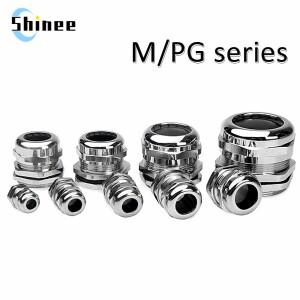 1조각 니켈 황동 금속 IP68 방수 케이블 글 랜드 커넥터 3-44mm 용 와이어  M PG