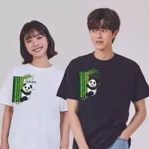 제이큐 키밍 판다 남자흰반팔티 가족커플옷 여성오버핏반팔티 3463028