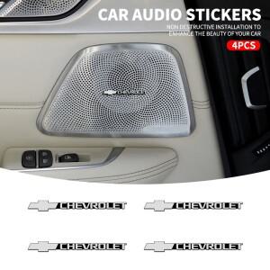 3D 금속 자동차 오디오 스티커 Chevrolet Onix Cruze Silverado Impala Equinox Malibu Tahoe Cobalt 용 배
