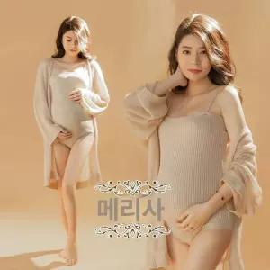 만삭사진옷 가디건세트 셀프 의상 가디건 슬릿 출산 촬영 임산부