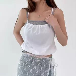 /옷자락 여자 여름 휴양지룩 크로스끈 나시