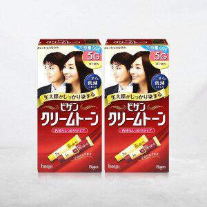 [너만아는잡화점]비겐크림톤 염색약 대용량 60g 염모제 5G 진한밤색 x 2개