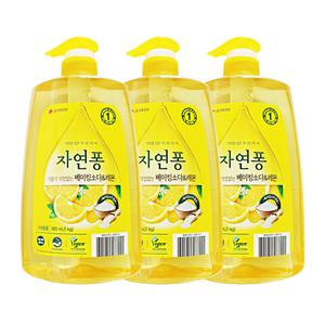 엘지 자연퐁 주방세제 기름기 걱정없는베이킹소다 레몬 980ml 3개
