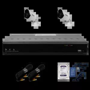 화인츠 500만화소 4채널 CCTV자가설치세트 패키지 실외 CCTV 녹화기 카메라2개 20m케이블 2TB XRT4104