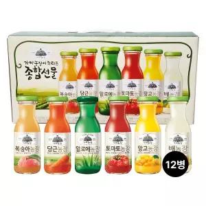 가야농장 종합 6종 음료선물세트 180ml 12병 (소박스 1박스)