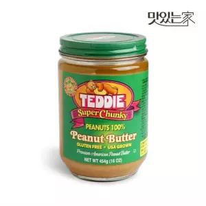 맛있는家 [테디] 땅콩100 무첨가 땅콩버터 땅콩잼 피넛버터 수퍼청키 454g