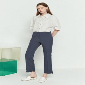 더아이잗 비대칭 헴라인 스판 블렌드 팬츠 IM7M0SL70