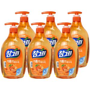 참그린 천혜향 기름기 뽀드득 주방세제 1kg 용기 6개