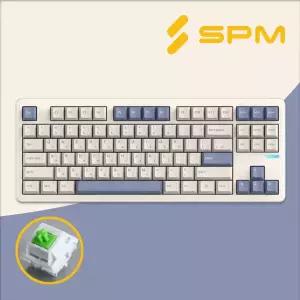 SPM PL87W 텐키리스 무선 기계식 키보드 베이지 몽돌축
