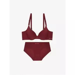 [휠라] 에센셜 프리미엄 프리컷 다크와인 와이어 브라 세트 (FI4BAG3656FDWN_SKU)