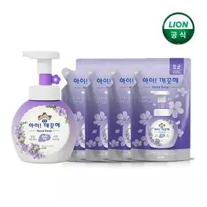 아이깨끗해 핸드워시 블루밍퍼플 250ml용기x1개 + 200ml리필 x 4개