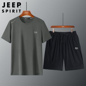 JEEP SPIRIT 여름 남자 트레이닝복 세트 시원한 반팔티 반바지 헬스복 운동복