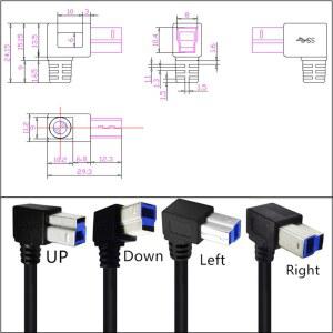 외장 하드 드라이브 스캐너 케이블 90 도 초고속 USB 3 0 A 수 B 타입 교체 데이터 프린터 독 1 5m