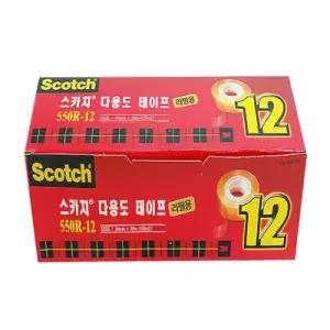 3M 다용도 스카치 테이프리필 550R-12/168384/18mmx30M/12롤입